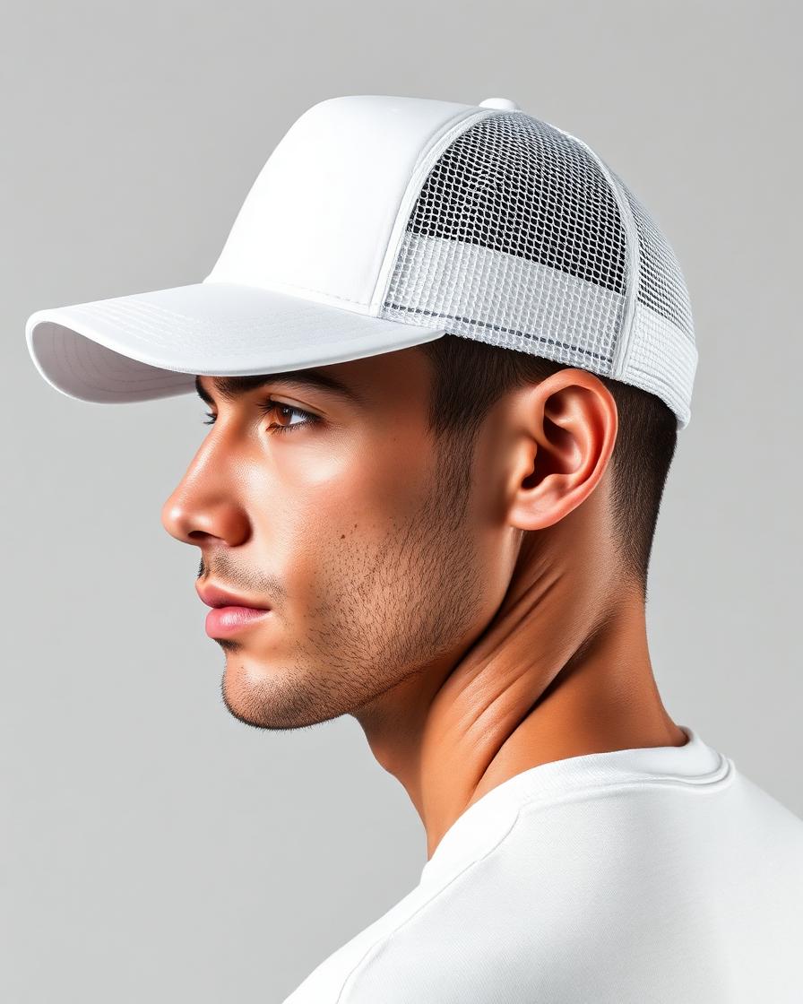 Boné Trucker White — Lateral