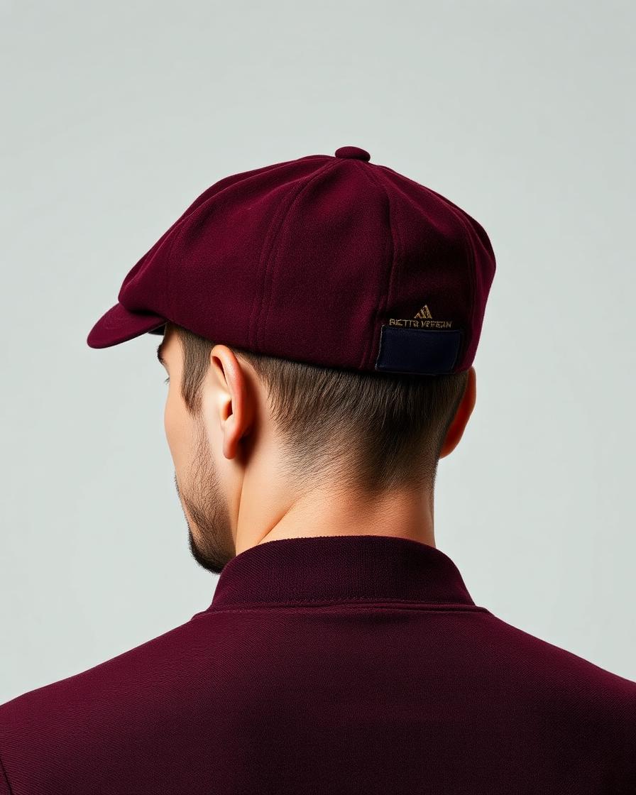 Boné Premium Wool Vinho — Costas